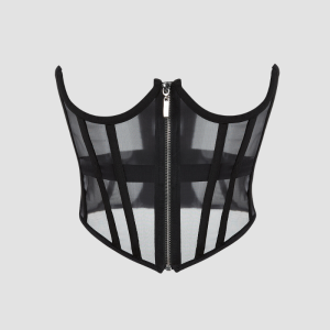 corset underbust bustier top de couleur noir