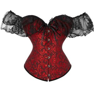 Corset Gothique Manches Courtes En Dentelle Lyric