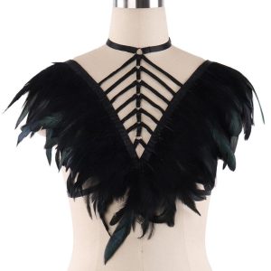 Bustier Soirée à Plumes Hestia, bustier avec harnais