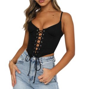 Top Facon Corset Moderne Averi, corset noir