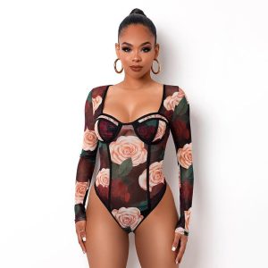 Top Corset Fleuri Pour Femme Natalia (Body),  top corset dentelle