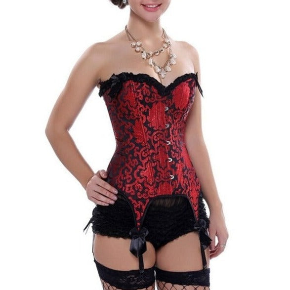 H591247a827974db9a48d8fb438ae9ee9Q_69641645-a8e9-4283-a8e4-9c881b2fc351 Corset Bustier Burlesque Avec Porte-Jarretelles Belle, corset porte-jarretelles