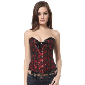 Corset Gothique Bustier En Dentelle Royalty, corset rouge sexy
