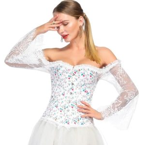 Corset Gothique Manches Longues En Dentelle Karsyn,  robe corset gothique