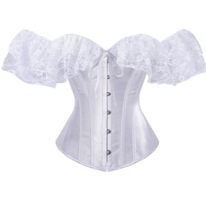 Corset Gothique Manches Courtes En Dentelle Olive