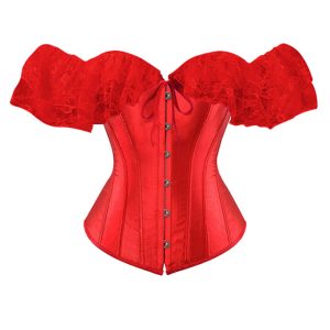 Corset Gothique Manches Courtes En Dentelle Rowan