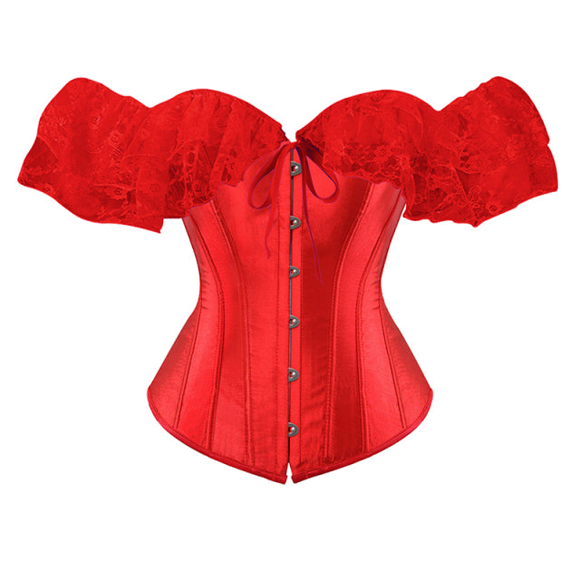 Haut-court-moulant-manches-courtes-pour-femme-Corset-de-couleur-unie-col-bateau-nouer-blanc-noir.jpg_640x640_6 Corset Gothique Manches Courtes En Dentelle Rowan