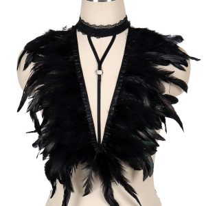 Bustier Soirée à Plumes Ilyana, bustier noir