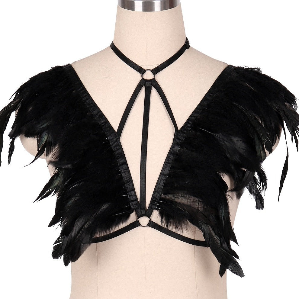 Hf1be22df85fc4c5f82c6ff378696c90ee_c71b065f-9035-4489-9e93-285df8c13105 Bustier Soirée à Plumes Athénaïs, bustier noir