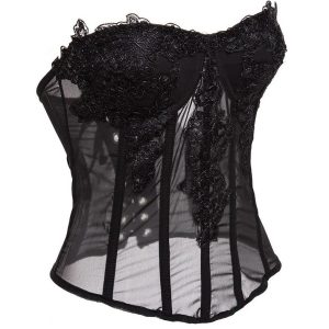 Corset Sexy Transparent Et Floral Frankie, corset femme soutien gorge