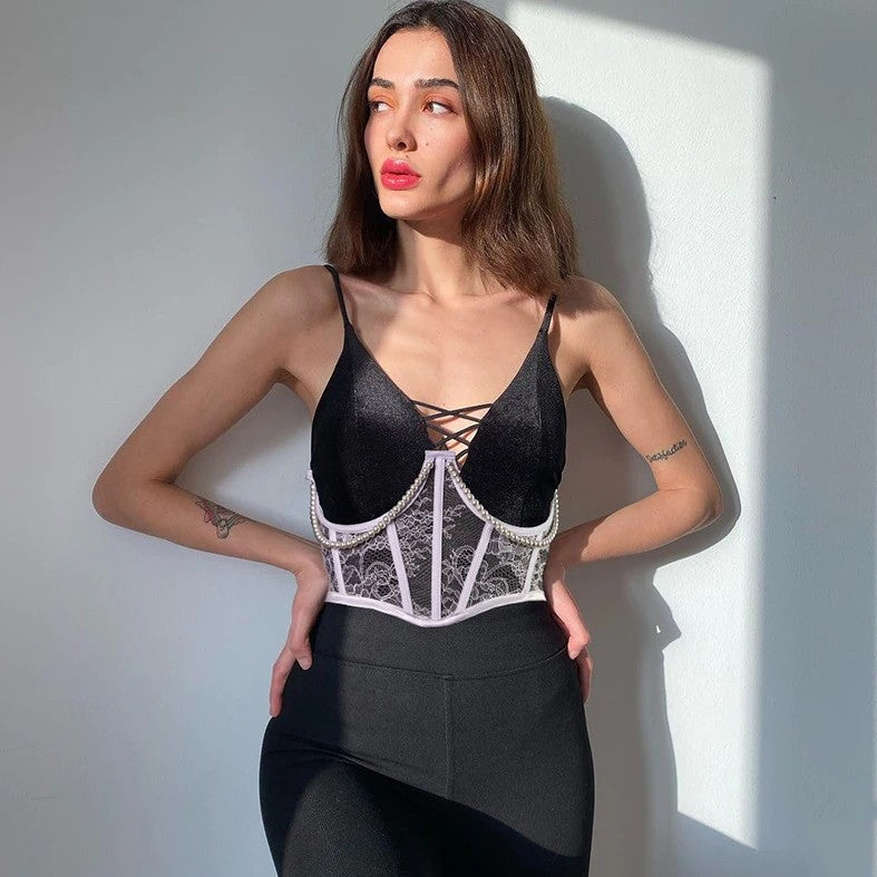 Sanstitre1_dcc8e67d-3977-4c7a-ac4b-8797e50b36dc Ceinture Corset Underbust Blanc À Chaines Mylah, corset en dentelle