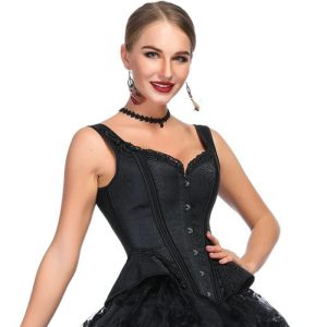 Corset Gothique À Bretelles Et Lacets Lora, corset grande taille gothique