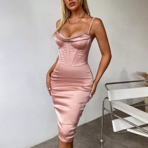 Robe Corset Cintrée Rose (Soirée) , robe corset patron