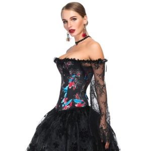 Corset Gothique Manches Longues En Dentelle Brielle, corset gothique femme