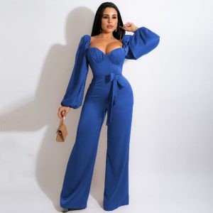Combinaison Pantalon Bustier Bleu
