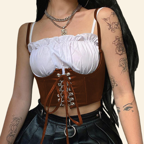 Tourdepoitrine_1 Ceinture Corset Marron Pour Femme, corset bustier victorien