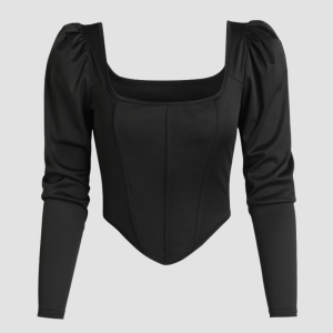 corset noire à longues manches