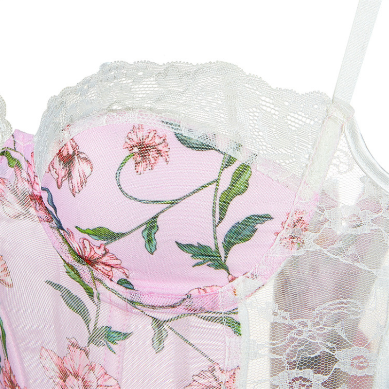 Grandeur Leaf Appliqué Corset