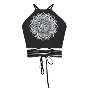corset bustier blanc et noir motif tribal