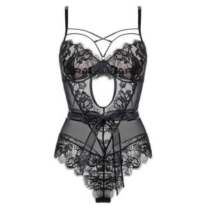 corset noir en dentelle