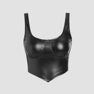 corset avec un tissu en cuir