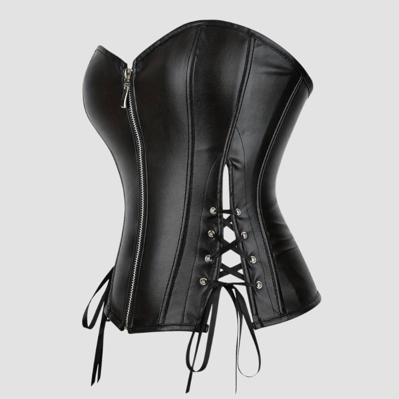 corset-femme-cuir-noir