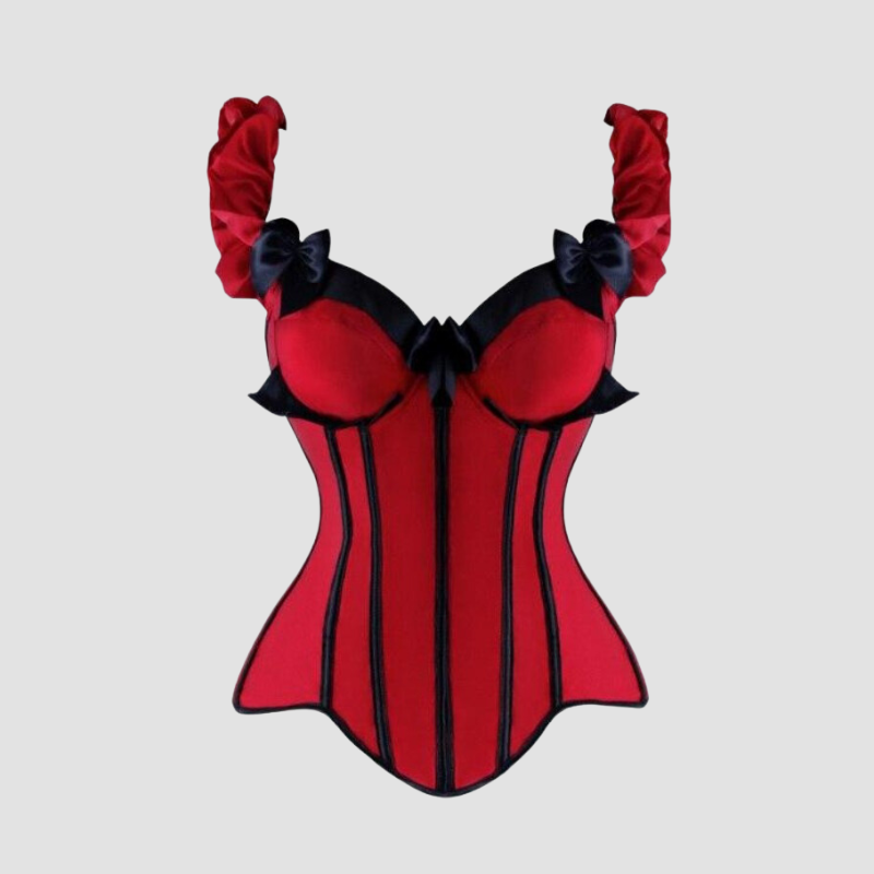 corset-overbust-vintage-rouge corset vintage overbust rouge | Maison du Corset