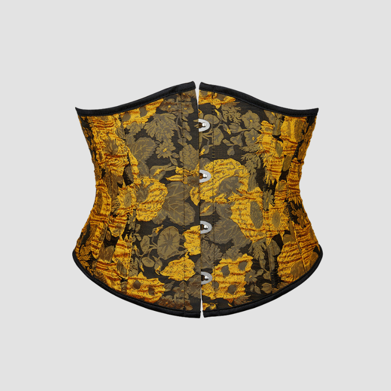 corset-underbust underbust corset noir et jaune