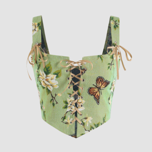 corset à lacet de couleur vert