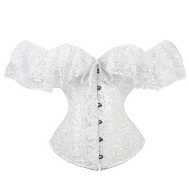 corset-vintage-blanc un corset avec un style vintage de couleur blanche