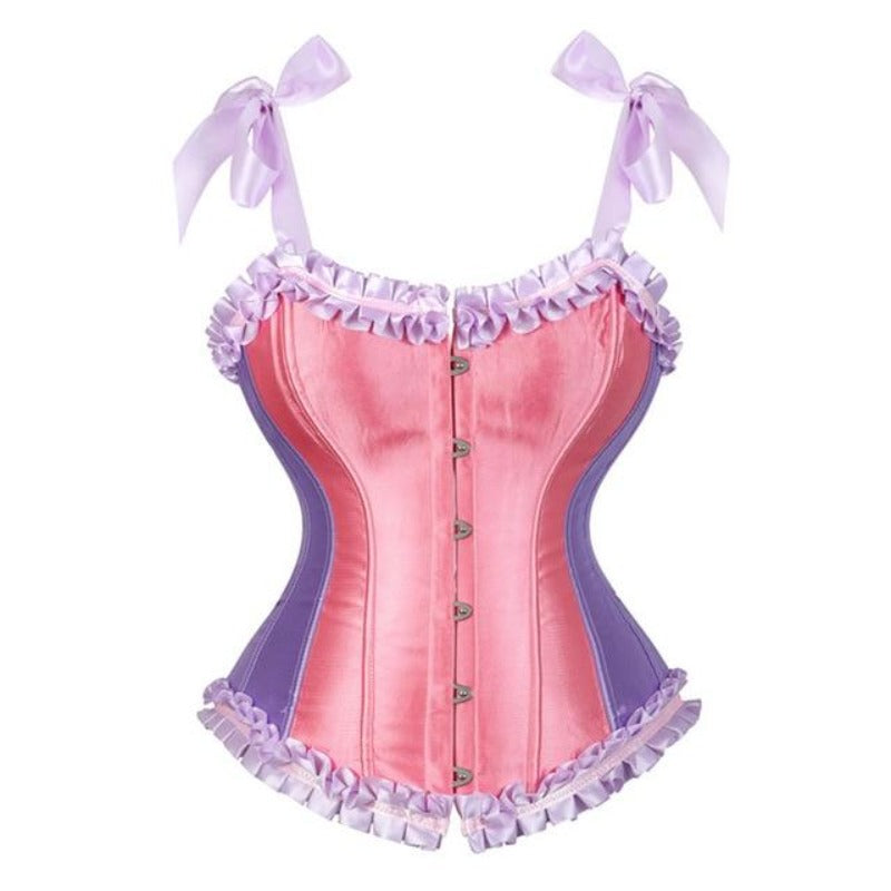 corset-vintage-de-couleur-rose un corset vintage de couleur rose