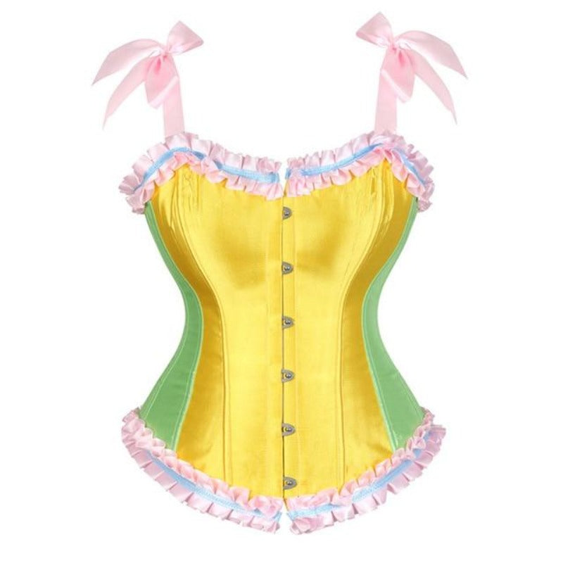corset-vintage-jaune un corset vintage de couleur jaune