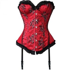 un corset pour femme de couleur rouge avec un style vintage