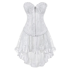 ensemble corset à jupe blanc pour femme