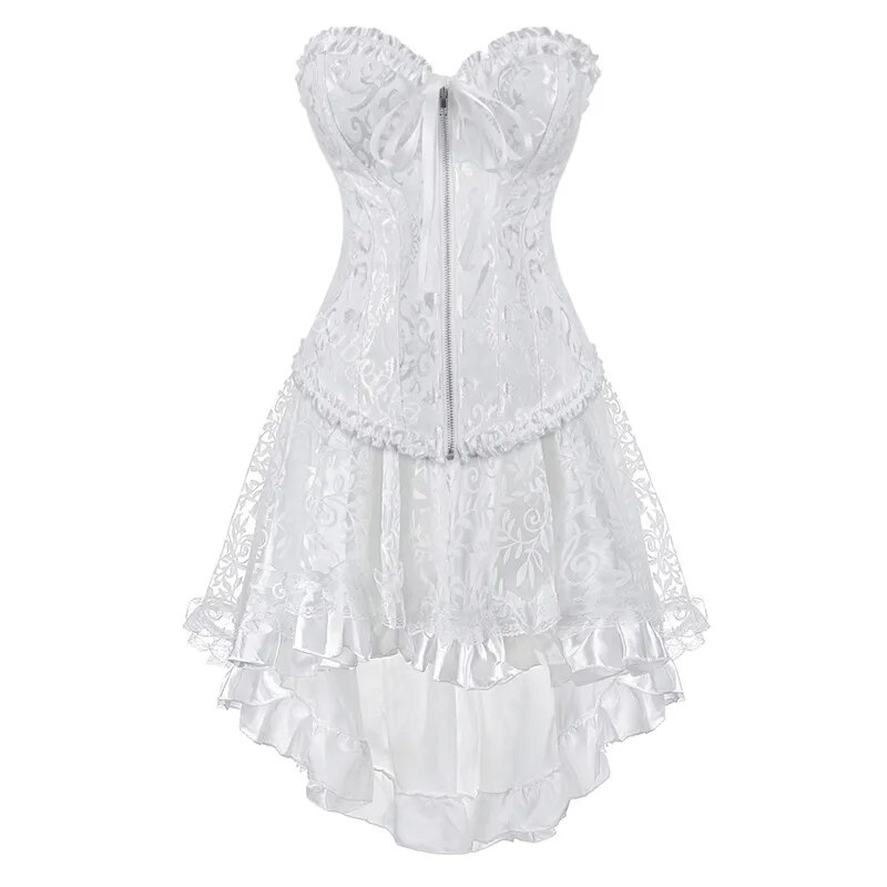 ensemble-jupe-corset-blanc ensemble corset à jupe blanc pour femme