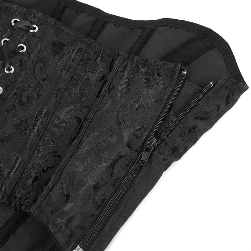 lacets-et-fermeture-eclair-sur-un-corset-noir