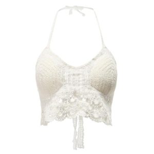 corset bustier blanc en broderie dentelle