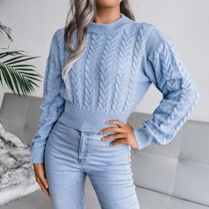 pull court effet corset bleu