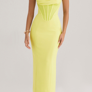 robe corset de couleur jaune