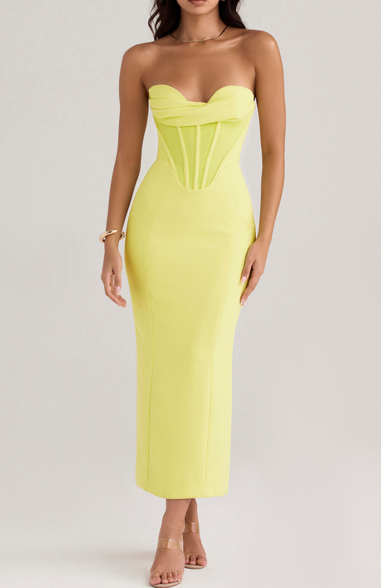 robe-corset-jaune robe corset de couleur jaune