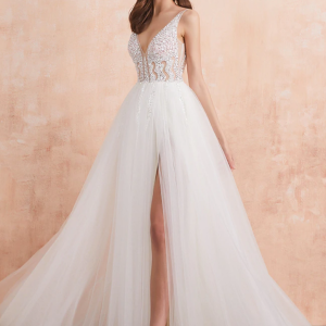robe mariée corset transparent blanc