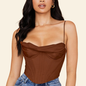 Top Corset Élégant Avec Fines Bretelles Zoey, corset top long