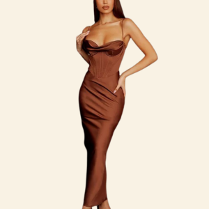Robe Corset Longue Cocktail Monica, robe corset fente
