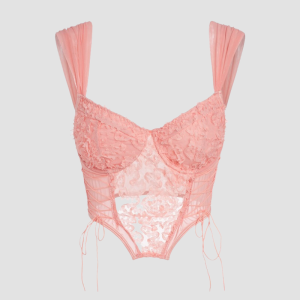 corset vintage de couleur rose